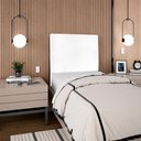Ver imagem 5 de Cabeceira Solteiro 100 Cm com Frame Luna Corino Branco Artte