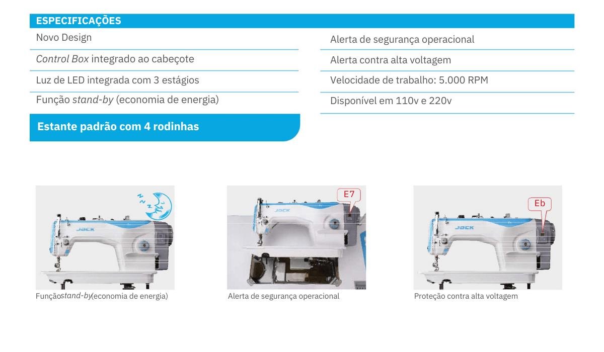 Reta Jack F5 Direct Drive Costura do Fino Ao Pesado com Led - 4