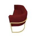 Ver imagem 4 de Namoradeira Luana Base Dourada Suede  Bordô