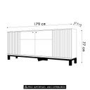 Ver imagem 4 de Balcão Buffet Sala de Jantar 179cm Lucca Areia/freijó C01 - Mpozenato