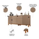 Ver imagem 3 de Balcão Buffet Sala de Jantar 179cm Lucca Areia/freijó C01 - Mpozenato