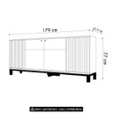 Ver imagem 4 de Balcão Buffet Sala de Jantar 179cm Lucca Areia/freijó C01 - Mpozenato