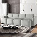 Ver imagem 2 de Sofá Cama para Sala de Estar 5 Lugares 436cm Montserrat K01 Linho Cinza - Lyam Decor