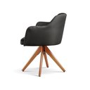 Ver imagem 7 de Poltrona Eros Base Giratória de Madeira Linho Preto 102