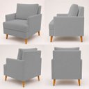 Ver imagem 6 de Poltrona Decorativa Serena para Sala Recepção Escritório Bouclé Premium Luxo Almofada Solta Contempo