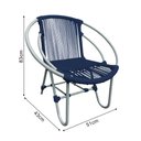 Ver imagem 5 de Kit 4 Cadeiras Decorativa Julia em Corda Náutica e Base em Alumínio Cinza/ Azul Marinho
