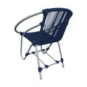 Ver imagem 4 de Kit 4 Cadeiras Decorativa Julia em Corda Náutica e Base em Alumínio Cinza/ Azul Marinho