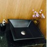 Cuba de louça preta quadrada de sobrepor cerâmica - 3