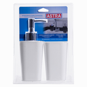 Ver imagem 4 de Kit Banheiro Porta Sabonet Liquid Porta Objeto Cristal Astra