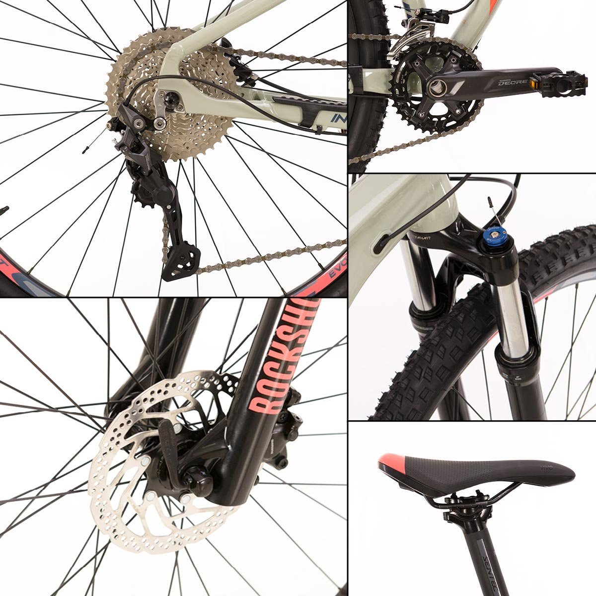 Bicicleta Mountain Bike Aro 29 M17' Freios Shimano Intensa Evo 2023 Cinza Salmão Sense - 4