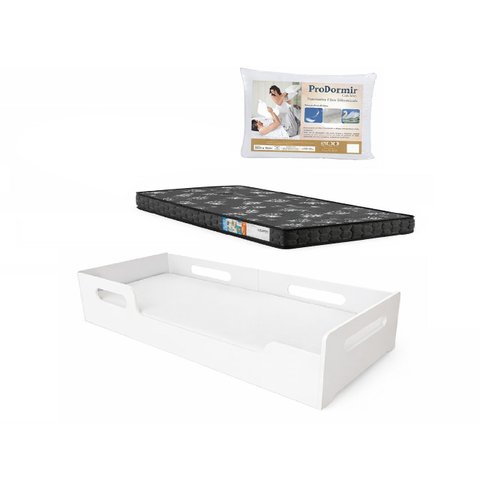 Cama Montessoriana Solteiro Princesa com Travesseiro e Colchão D23 Black