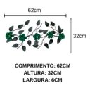 Ver imagem 2 de Enfeite de Parede Decorativo Todo de Ferro 5 Rosas:verde