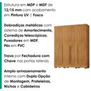 Ver imagem 5 de Guarda Roupa Casal Domus 4 Portas de Bater 3 Gavetas MDP e MDF Cedro Milani Movelaria
