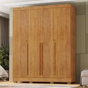 Ver imagem 2 de Guarda Roupa Casal Domus 4 Portas de Bater 3 Gavetas MDP e MDF Cedro Milani Movelaria