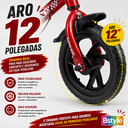 Ver imagem 4 de Bicicleta Infantil Aro 12 Vermelha Baby Style Speedy com Rodinhas Removíveis Cesto Cestinha Menino m