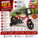 Ver imagem 3 de Bicicleta Infantil Aro 12 Vermelha Baby Style Speedy com Rodinhas Removíveis Cesto Cestinha Menino m