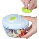 Ver imagem 4 de Processador de Alimentos Manual Triturador Cortador 3 Laminas Inox Verde Transparente