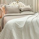 Ver imagem 2 de Kit Cobre Leito Colcha Perone King Dupla Face Toque de Pluma Micro Percal 300 Fios 3 Peças - Cáqui