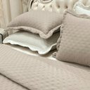 Ver imagem 3 de Kit Cobre Leito Colcha Perone King Dupla Face Toque de Pluma Micro Percal 300 Fios 3 Peças - Cáqui