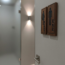 Ver imagem 2 de Placas para Banheiro Masculino e Feminino em Madeira Maciça Rústica