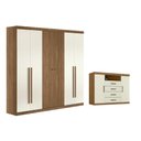 Ver imagem 1 de Quarto Completo Modu +1CÔMODA QC375 Jatoba/Areia - Santos Andirá