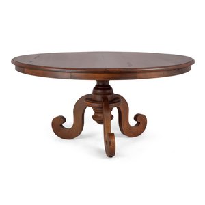 Mesa Redonda em Madeira Maciça 8 lugares Phil 160cm Canela