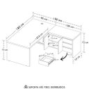 Ver imagem 4 de Mesa para Escritório em L Chefia 190cm Corp A06 Freijó/branco - Mpozenato