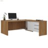 Mesa para Escritório em L Chefia 190cm Corp A06 Freijó/branco - Mpozenato - 8