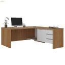 Ver mais imagens de Mesa para Escritório em L Chefia 190cm Corp A06 Freijó/branco - Mpozenato