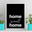 Ver imagem 2 de Quadro Home Sweet Home Minimalista 45x34cm - com vidro:Madeira branca
