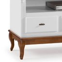 Ver imagem 2 de Rack com Painel para Sala 150cm Pés Luis Xv 3 Gavetas e Nicho - Off White/imbuia Glazer