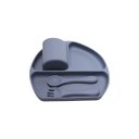 Ver imagem 2 de Kit 4 Peças Alimentação Bebê Silicone Prato Copo Garfo e Colher Cinza