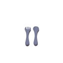 Ver imagem 4 de Kit 4 Peças Alimentação Bebê Silicone Prato Copo Garfo e Colher Cinza