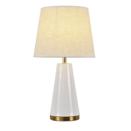 Abajur Horus 001b E27x1 Branco com Dourado Nitrolux - 1