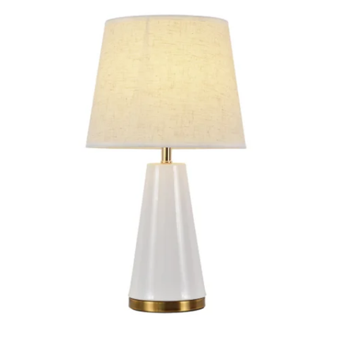 Abajur Horus 001b E27x1 Branco com Dourado Nitrolux