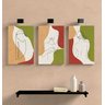 Conjunto com 3 quadros decorativos pintados manualmente tema feminino medindo 45x30cm cada quadro - 2
