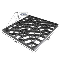 Painel Plástico Decorativo Grim Grid - Atex (Piso/Forro/Divisória) - Kit c/ 4 peças: 1m² - 2