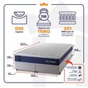 Ver imagem 3 de Conjunto Cama Box Super King c/ Molas Ensacadas Lagras Branco 193x203x66