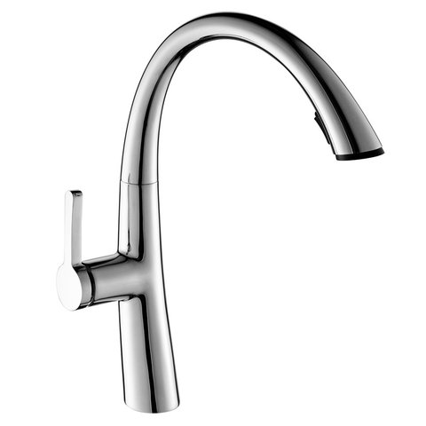 Torneira Cozinha Monocomando, 42cm, Bico Extensor Acabamento: Premium; Cor: Prata Brilho