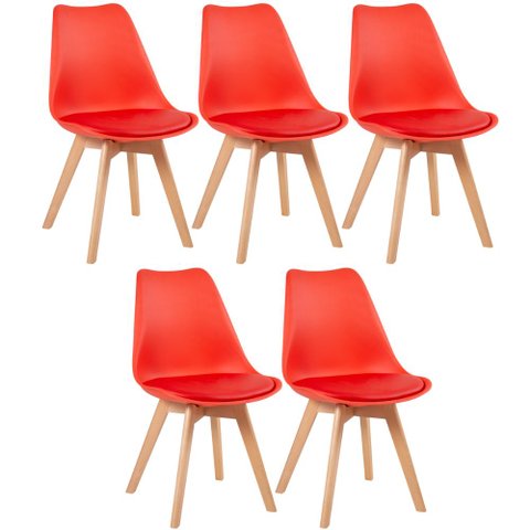 KIT - 5 x cadeiras Leda - Vermelho