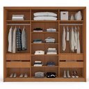 Ver imagem 3 de Guarda-roupa Casal Valência 3 Portas 4 Gavetas com Espelho Freijó/creme - Politorno