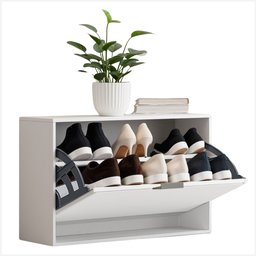 Sapateira Moderna Porta Sapatos Branca Organizador 2 Prateleiras Closet Área de Serviço Tênis Saltos - 8