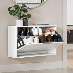 Sapateira Moderna Porta Sapatos Branca Organizador 2 Prateleiras Closet Área de Serviço Tênis Saltos - 4