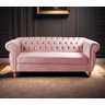 Sofá Nobreza 3 Lugares Cor:veludo Rosê 390 - 2