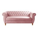 Ver imagem 1 de Sofá 3 Lugares Nobreza no Estilo Chesterfield Bella Decor - Veludo Rosê