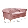 Sofá Nobreza 3 Lugares Cor:veludo Rosê 390 - 4