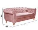 Ver imagem 5 de Sofá 3 Lugares Nobreza no Estilo Chesterfield Bella Decor - Veludo Rosê