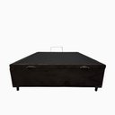 Ver imagem 1 de Base de Cama Box com Baú Viuva ou Casal em Suede - Marrom - Viuva