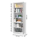 Ver imagem 4 de Estante Prateleira de Livro Multiuso 183 Altura Midria -Branco Branco - ÉdeCasaMóveis                                                          