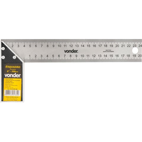 Esquadro 8" cabo alumínio - Vonder